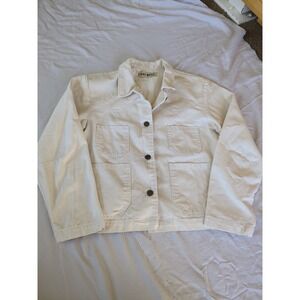 Lykke Wullf Ranch Jacket Canvas Sz Small Cream Western EXCELLENT CONDITION!